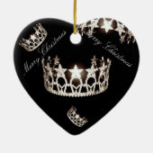 Miss USA Zilveren Kerstkransornament Keramisch Ornament (Achterkant)