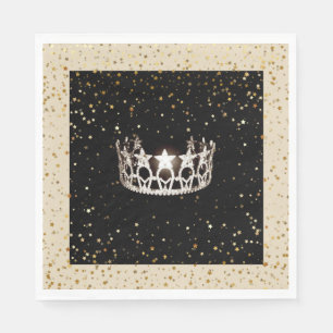 Miss USA zilveren kroon gouden sterren papier serv Servet