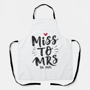 Miss voor Mrs Est. 2025 Huwelijk Echtpaar Schort