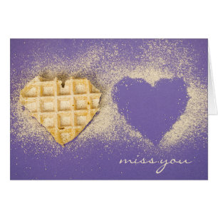 Miss You- coeur gaufre sur violet
