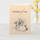 Miss You Cuddly Dogs Kaart (Gele Bloem)