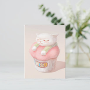 Miss You Cupcake illustratie Aankondigingskaart