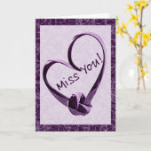 Miss You Heart Kaart (Gele Bloem)