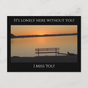 Miss You, It's Lonely Here Solo Bench beroemd gema Briefkaart