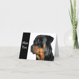 Miss You Rottweiler Dog Wenskaart - Verse Kaart