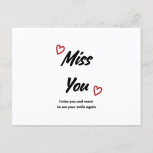Miss You Wenskaart Briefkaart