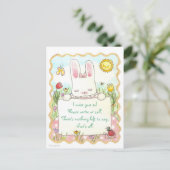 Miss You'n briefkaart. Briefkaart (Staand voorkant)