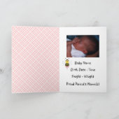 Misschien Bijenkoningin Geboorteaankondiging Wensk Feestdagen Kaart (Binnen)