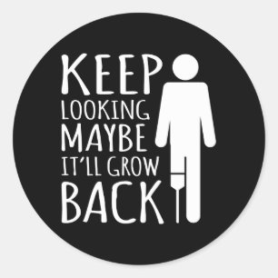 Misschien groeit het achterbeen met een prothese ronde sticker