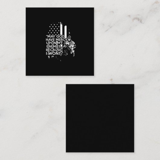 Misschien heeft God medelijden met mijn vijanden, Vierkante Visitekaartje (Voorkant / Achterkant)