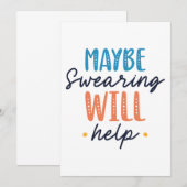 Misschien helpt Swearing Bedankkaart (Voorkant / Achterkant)