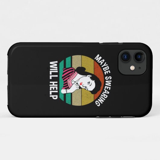 Misschien helpt Swearing Funny Sarcastic Gezegde Case-Mate iPhone Case (Achterkant (horizontaal))