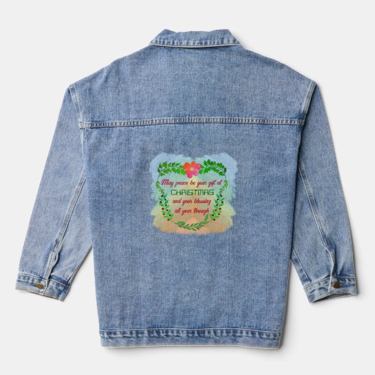 MISSCHIEN KAN VREDE UW VERMOGEN ZIJN IN CHRISTMAS DENIM JACKET (Achterkant)