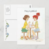 Misse je frisdrankmeisjes ansichtkaart briefkaart (Voorkant / Achterkant)
