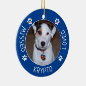 Missed Loved | Custom Dog Memorial Keramisch Ornament (Rechts)