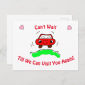 Missen van uw Cartoon auto bezoek Briefkaart (Voorkant / Achterkant)