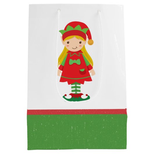 Misses Elf en Candy Canes Medium Cadeauzakje (Achterkant)