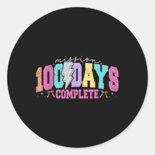 Missie 100 dagen compleet grappig 100 dagen van sc ronde sticker