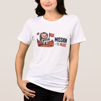 Missie naar Mars Ruimte Varken Tri-Blend Shirt