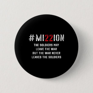 Missie Red 22 Levens Veteran Dag Zelfmoord Bewustz Ronde Button 5,7 Cm