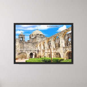 Missie San Jose, San Antonio, Texas Canvas Afdruk