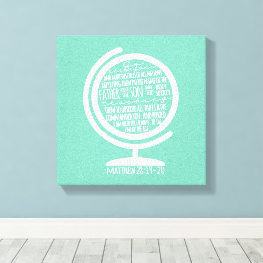 Missies Canvas: Grote Commissie op Wereldbol Canvas Afdruk (Insitu (Houten vloer))