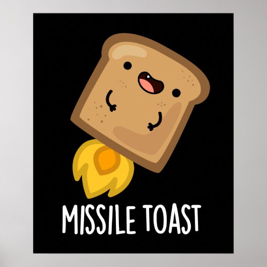 Missile Toast Grappige Mistletoe Puns Donker BG Poster (Voorkant)