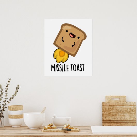 Missile Toast Grappige Mistletoe Puns Poster (Keuken)