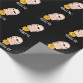 Missile Toe Funny Mistletoe Pun Dark BG Cadeaupapier (Hoek)