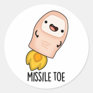 Missile Toe Funny Mistletoe Pun Ronde Sticker
