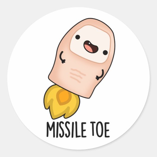 Missile Toe Funny Mistletoe Pun Ronde Sticker (Voorkant)