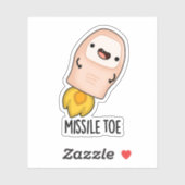 Missile Toe Funny Mistletoe Pun Sticker (Vel)