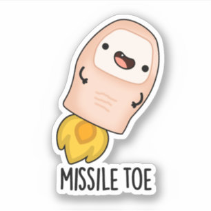Missile Toe Funny Mistletoe Pun Sticker