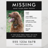 Missing Dog Poster Foto Handout Flyer (Achterkant)