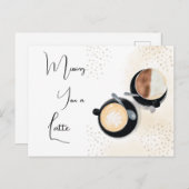 Missing You A Latte Briefkaart (Voorkant / Achterkant)