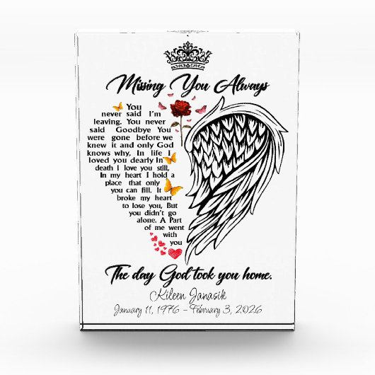 Missing You Always Memorial Fotoblokken (Voorkant)