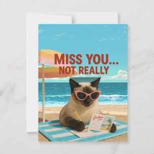 Missing You Cat est sur la carte postale de la pla