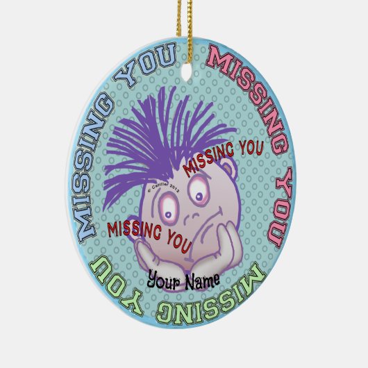 Missing You Face  Keramisch Ornament (Rechts)