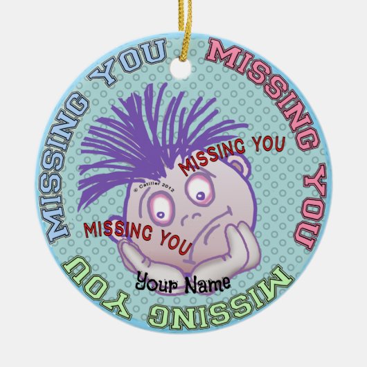 Missing You Face  Keramisch Ornament (Voorkant)