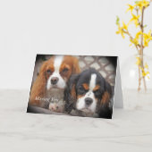 Missing You Kaart Cavalier King Charles (Gele Bloem)