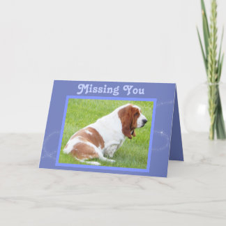  "Missing You" Kaart met Schattigee Basset