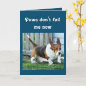 "Missing You" Kaart met Schattigee Basset Hound, a (Gele Bloem)