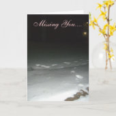 Missing You Night Snow Wenskaart Kaart (Gele Bloem)