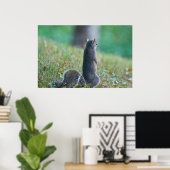 "Missing you" Permanent Juvenile Squirrel Poster (Thuiskantoor)