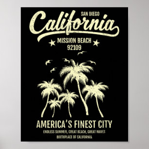 Mission Beach CA 92109 Zomervakantie San Diego C Poster
