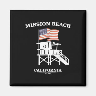 Mission Beach Shirt Retro San Diego Californië Bea Magneet