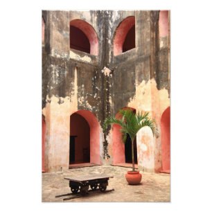 Mission Courtyard Foto Afdruk