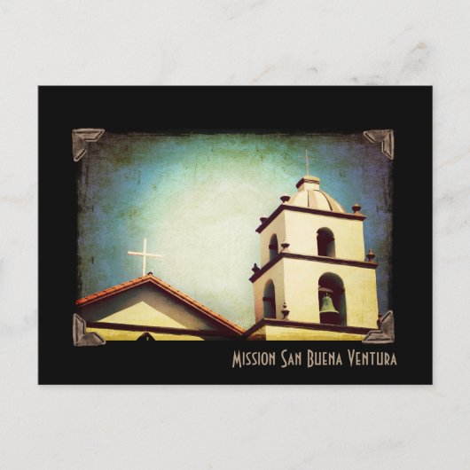 Mission San Buena Ventura Belltower Carte postale (Devant)