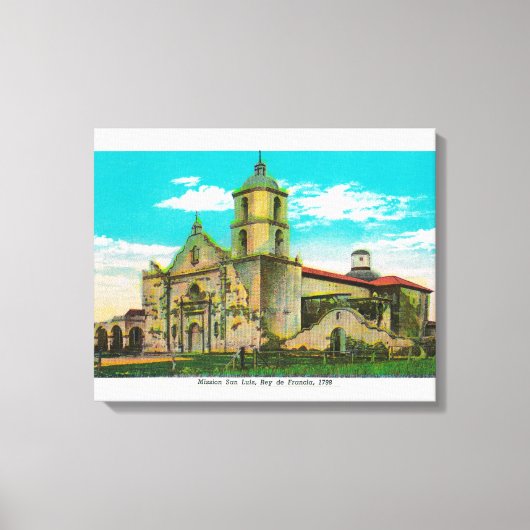 Mission San Luis, Rey de FranciaOceanside, CA Canvas Afdruk (Voorkant)