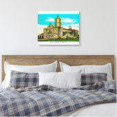 Mission San Luis, Rey de FranciaOceanside, CA Canvas Afdruk (Insitu (Slaapkamer))